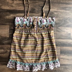 NEW Charlotte Russe Smock Braided Top Tank‎ Shirt L